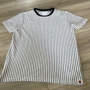 Denim & Flower Ricky Singh Mens Striped Short Sleeve Crewneck Tee‎ Size Large